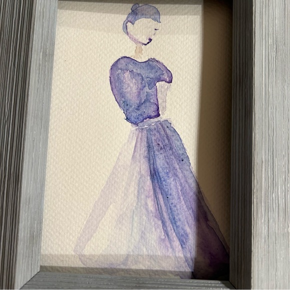 Hand painted watercolor purple woman - Picture 2 of 5